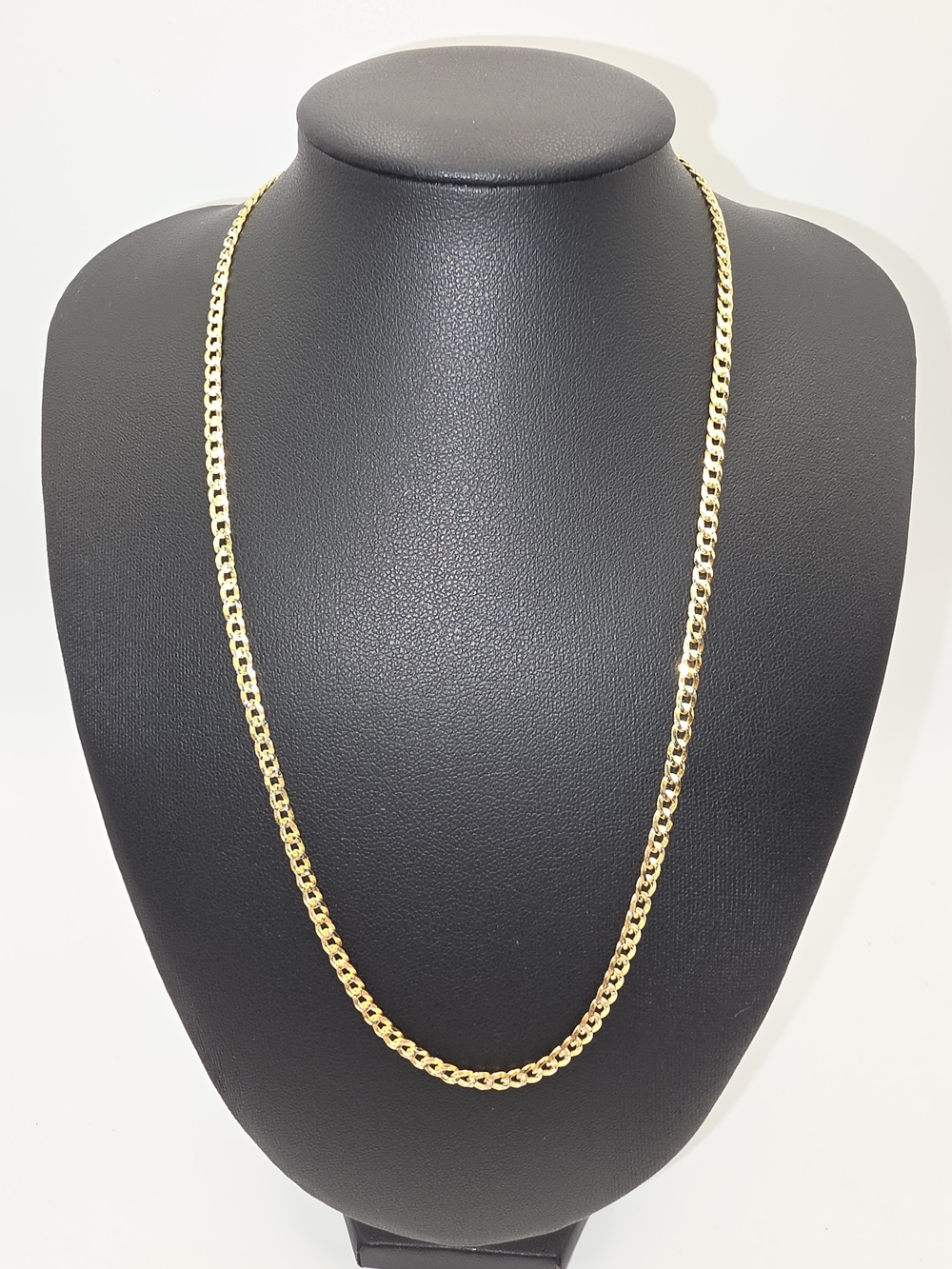 20 Inch Diamond Cut Gold Over S925 Cuban Necklace